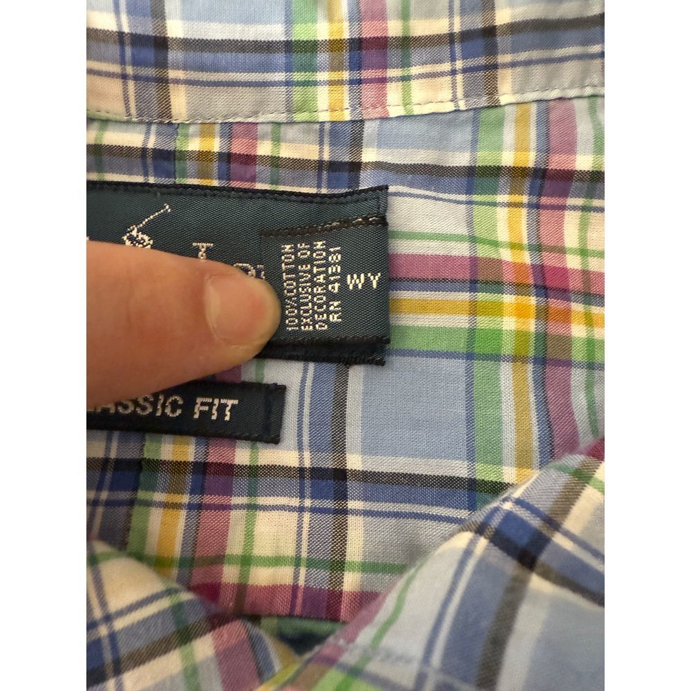 Ralph Lauren XXL Classic Fit Plaid Button Down Long Sleeve Shirt Preppy Spring - Picture 9 of 11